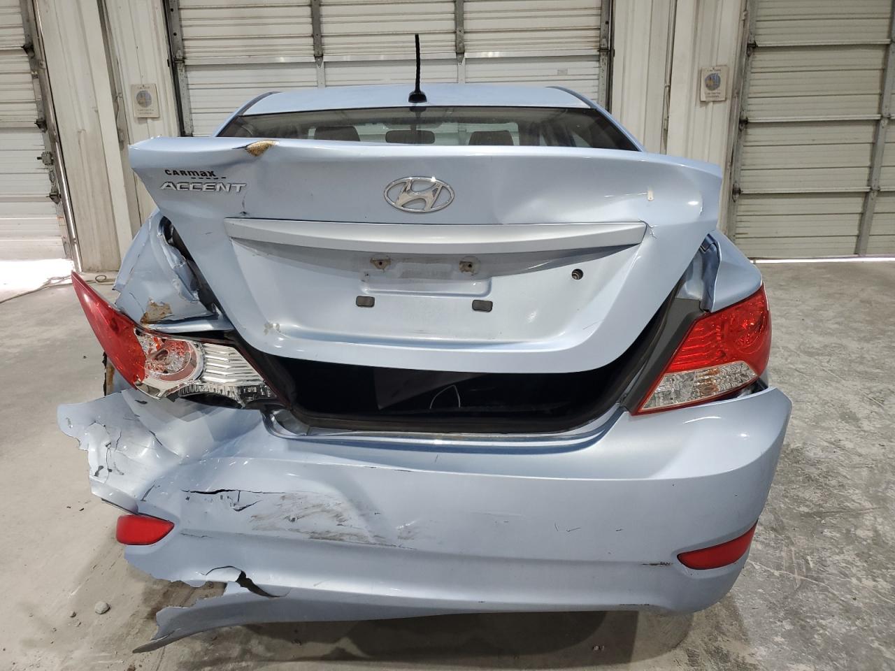 2013 Hyundai Accent VIN KMHCT4AE1DU542823 Copart auction photo, rear end / front end damage thumbnail 6