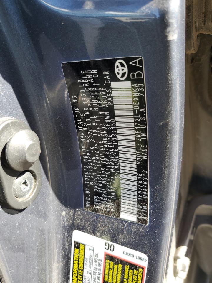 2015 Toyota Corolla VIN 5YFBURHE6FP331150 Copart auction photo, front end / hail damage thumbnail 12