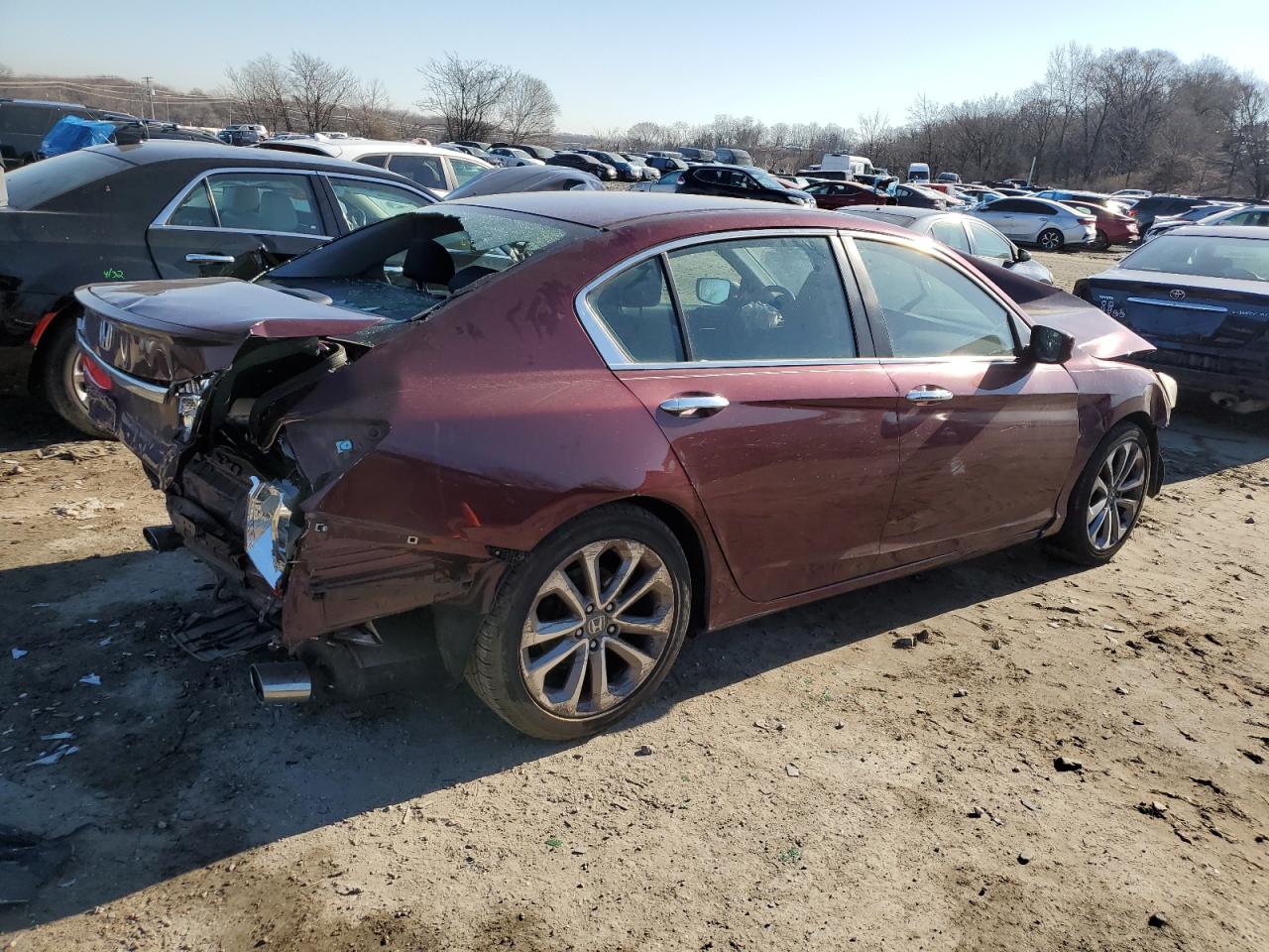 2013 Honda Accord VIN 1HGCR2F54DA064819 Copart auction photo, rear end / front end damage thumbnail 3