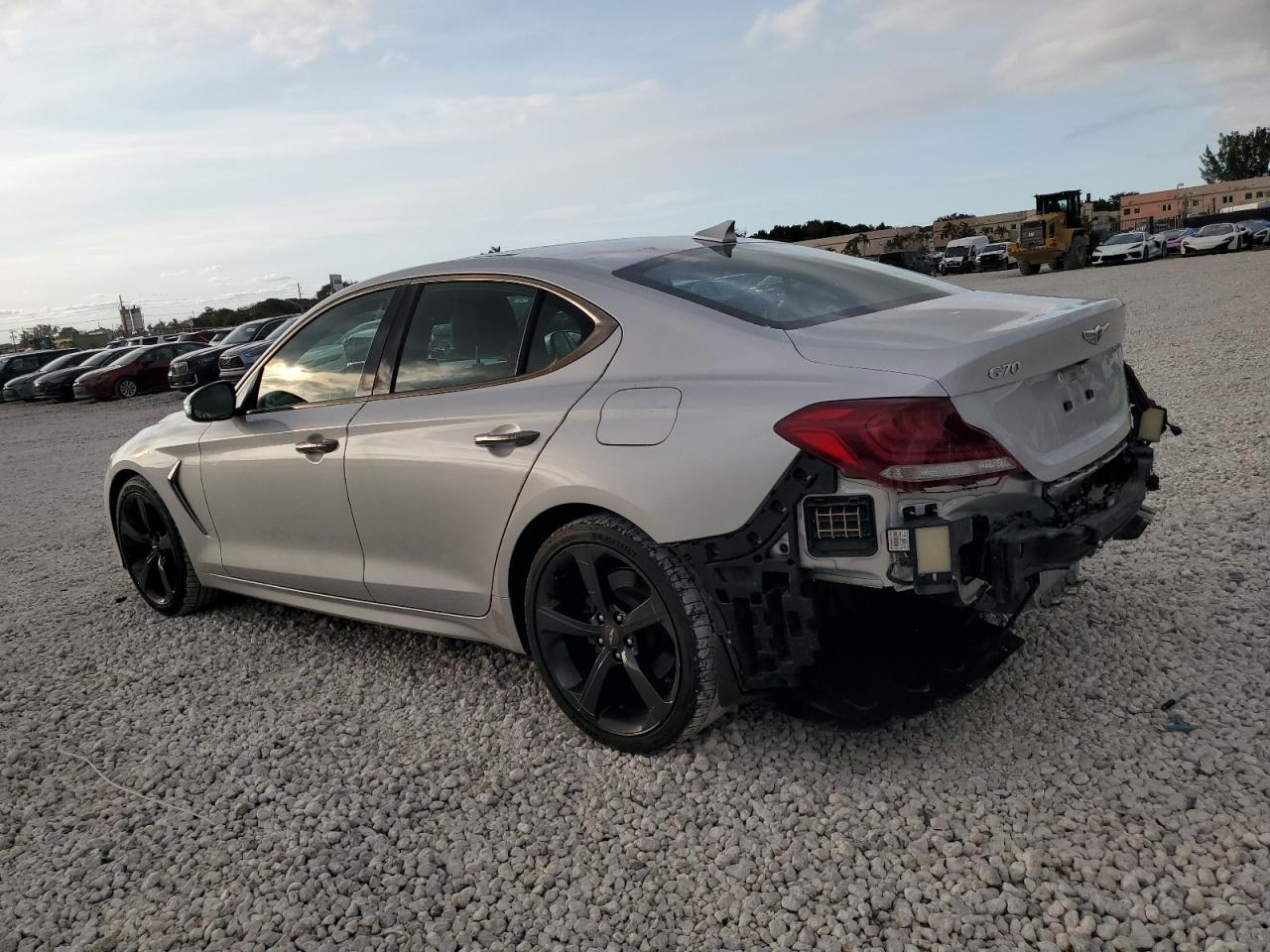 2019 Genesis G70 VIN KMTG44LAXKU026617 Copart auction photo, rear end / side damage thumbnail 2