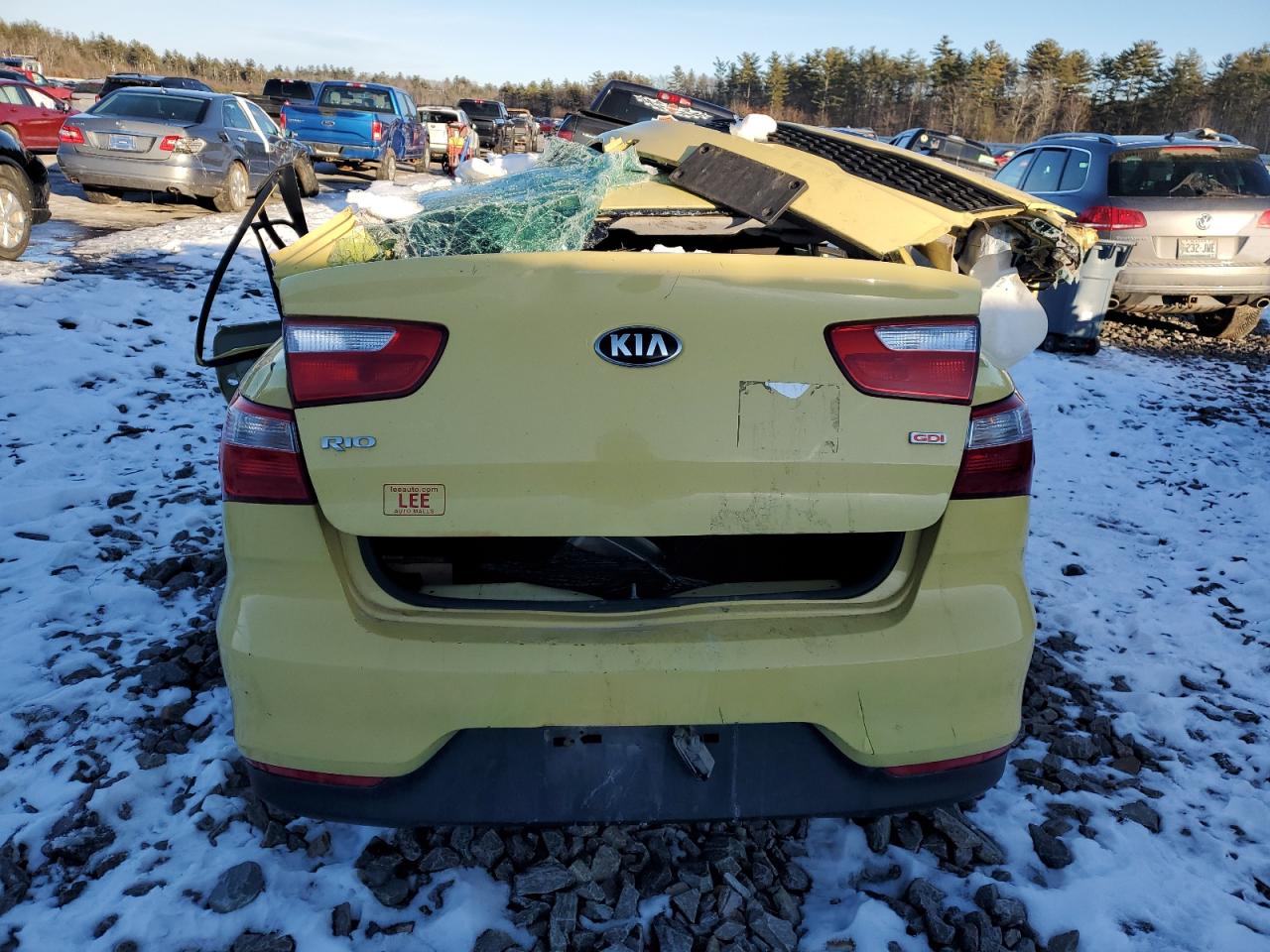 2016 KIA Rio VIN KNADM4A32G6549919 Copart auction photo, all over damage thumbnail 6