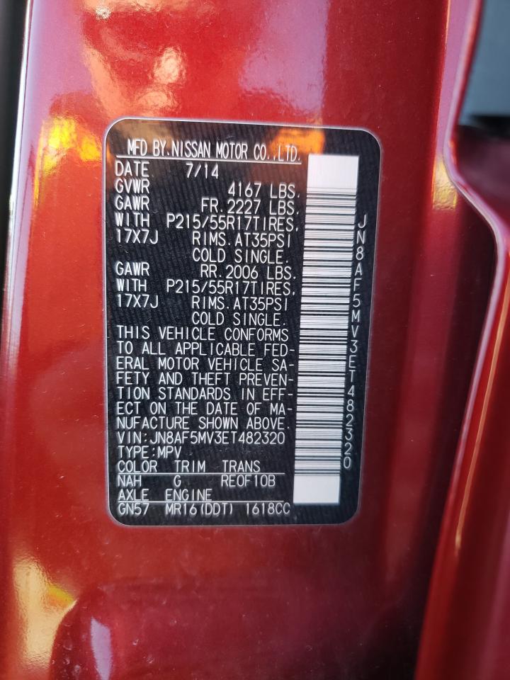 2014 Nissan Juke VIN JN8AF5MV3ET482320 Copart auction photo, side damage thumbnail 13