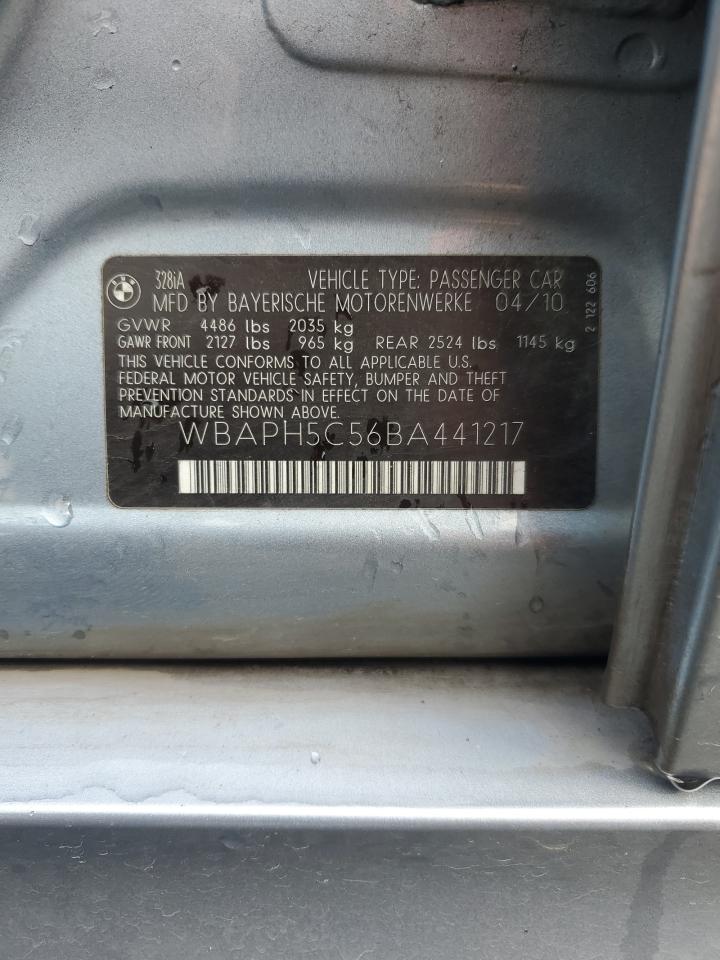 2011 BMW 3er VIN WBAPH5C56BA441217 Copart auction photo, normal wear damage thumbnail 12