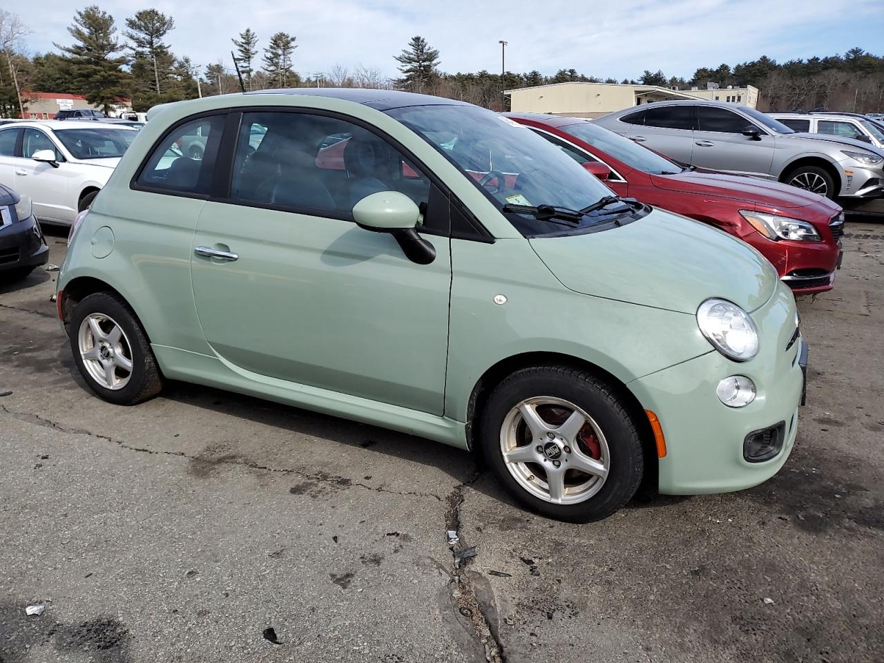 2013 Fiat 500 VIN 3C3CFFBR8DT726440 Copart auction photo, side damage thumbnail 4