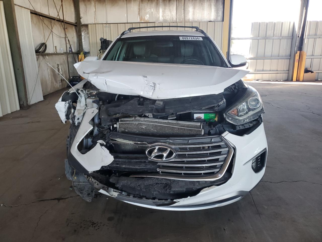 2018 Hyundai Santa Fe VIN KM8SN4HF9JU263104 Copart auction photo, front end damage thumbnail 5