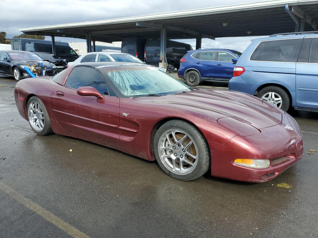 2003 Chevrolet Corvette VIN 1G1YY22G435111071 Copart auction photo, side / rear end damage thumbnail 4