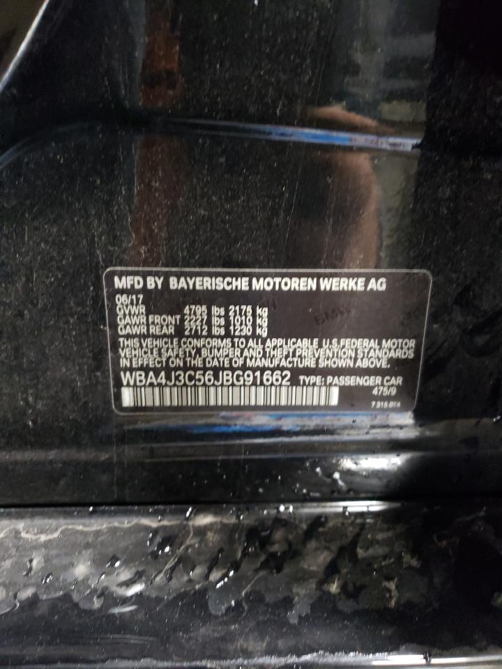 2018 BMW 4er VIN WBA4J3C56JBG91662 Copart auction photo, rear end damage thumbnail 13