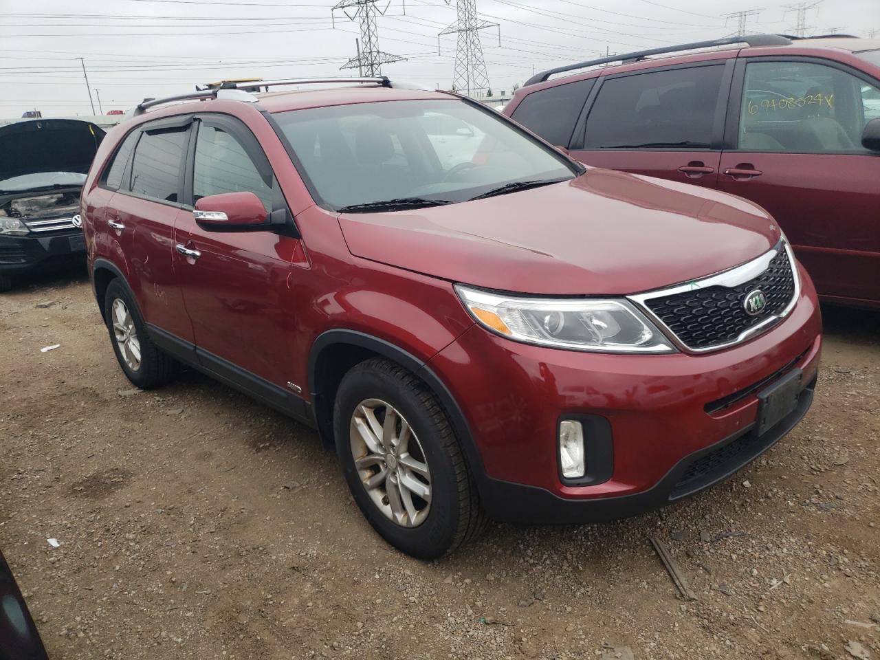 2014 KIA Sorento VIN 5XYKTDA69EG514411 Copart auction photo, side damage thumbnail 4