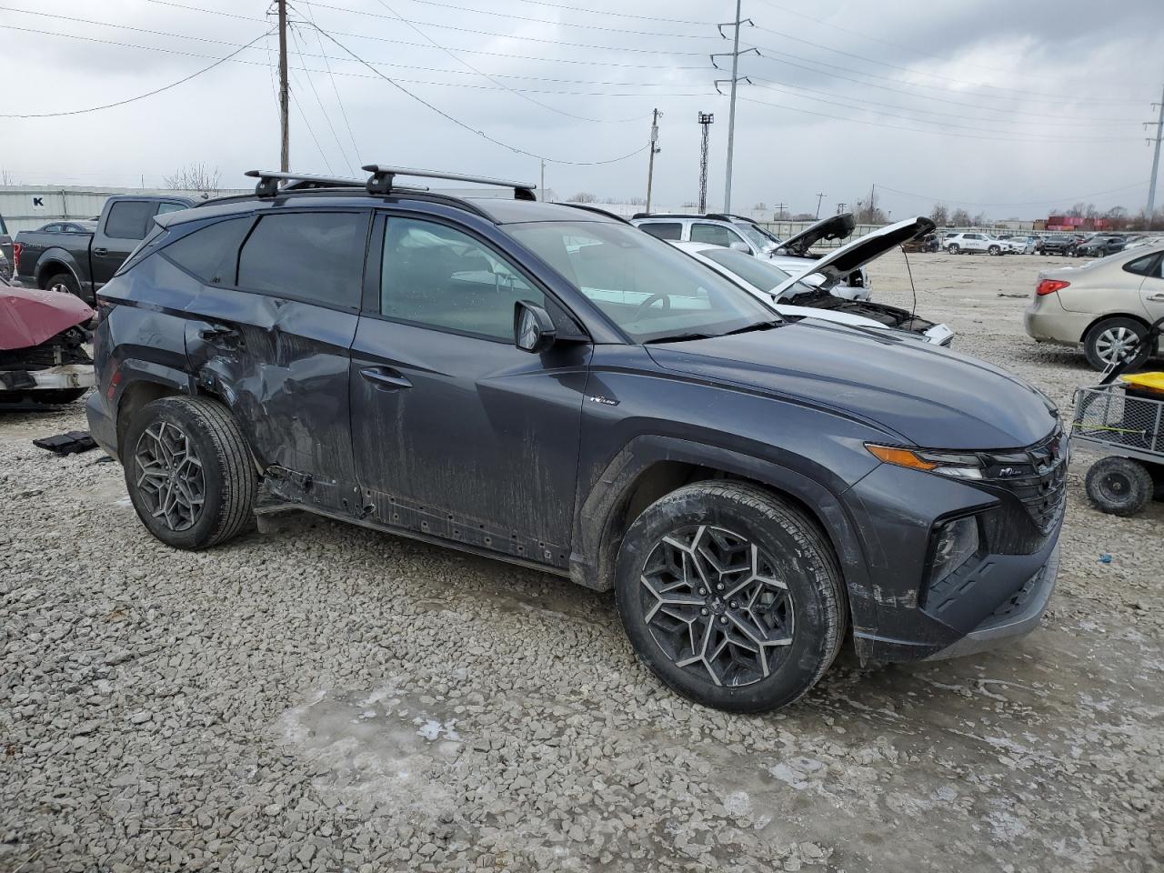 2022 Hyundai Tucson VIN KM8JFCAE1NU123123 Copart auction photo, side / rear end damage thumbnail 4