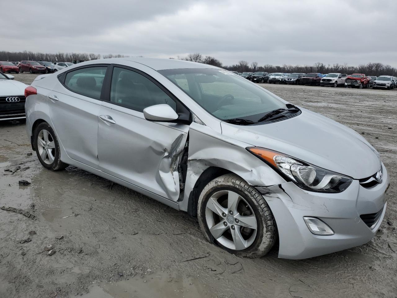 2013 Hyundai Elantra VIN KMHDH4AE8DU639099 Copart auction photo, front end / side damage thumbnail 4