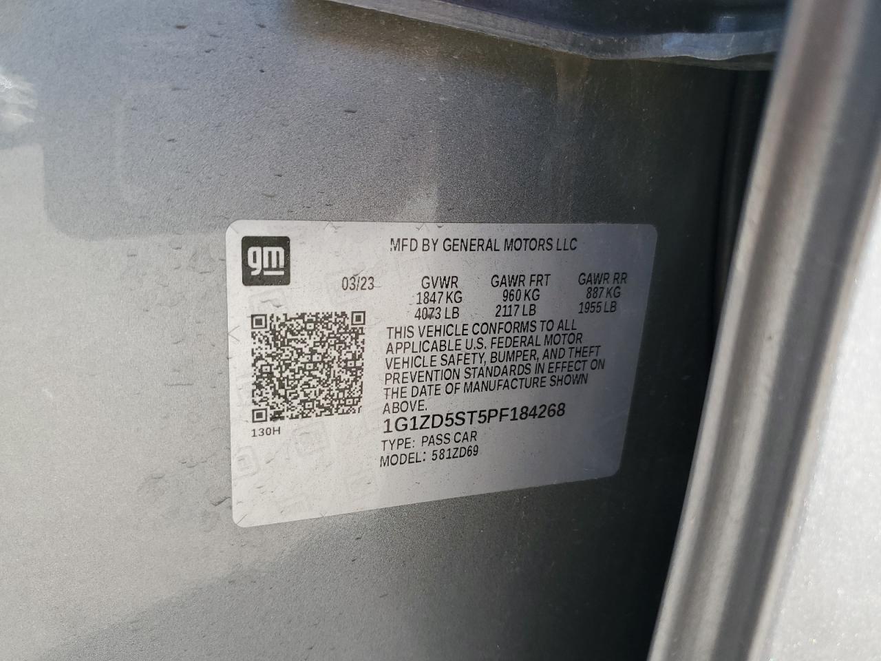 2023 Chevrolet Malibu VIN 1G1ZD5ST5PF184268 Copart auction photo, side damage thumbnail 13