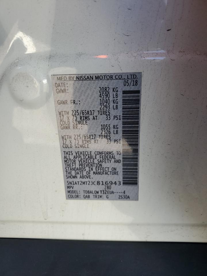 2018 Nissan Rogue VIN 5N1AT2MT2JC816943 Copart auction photo, front end damage thumbnail 15