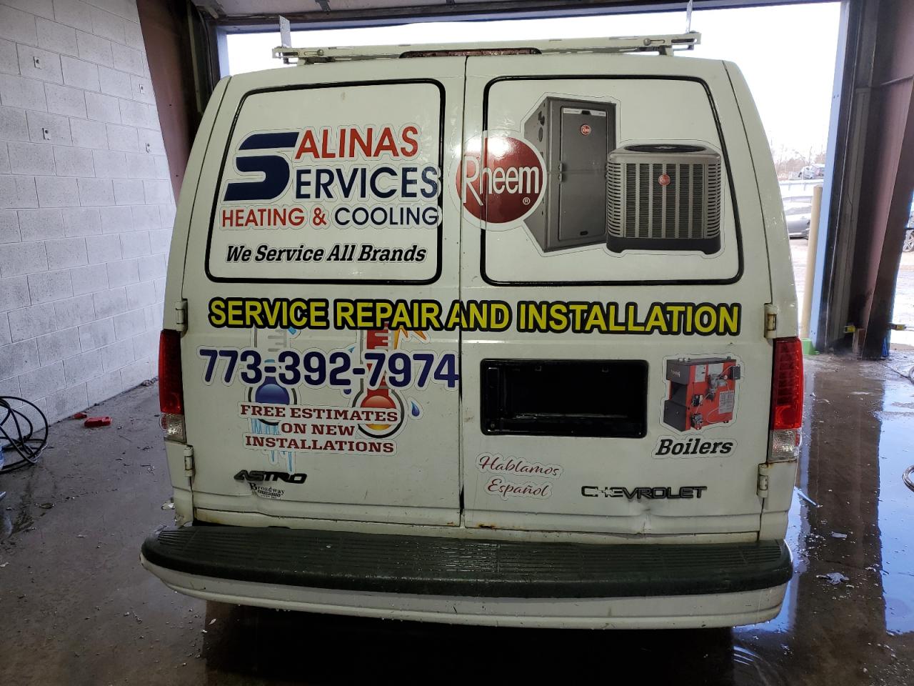 2002 Chevrolet Astro VIN 1GCDL19X62B134890 Copart auction photo, rear end damage thumbnail 6