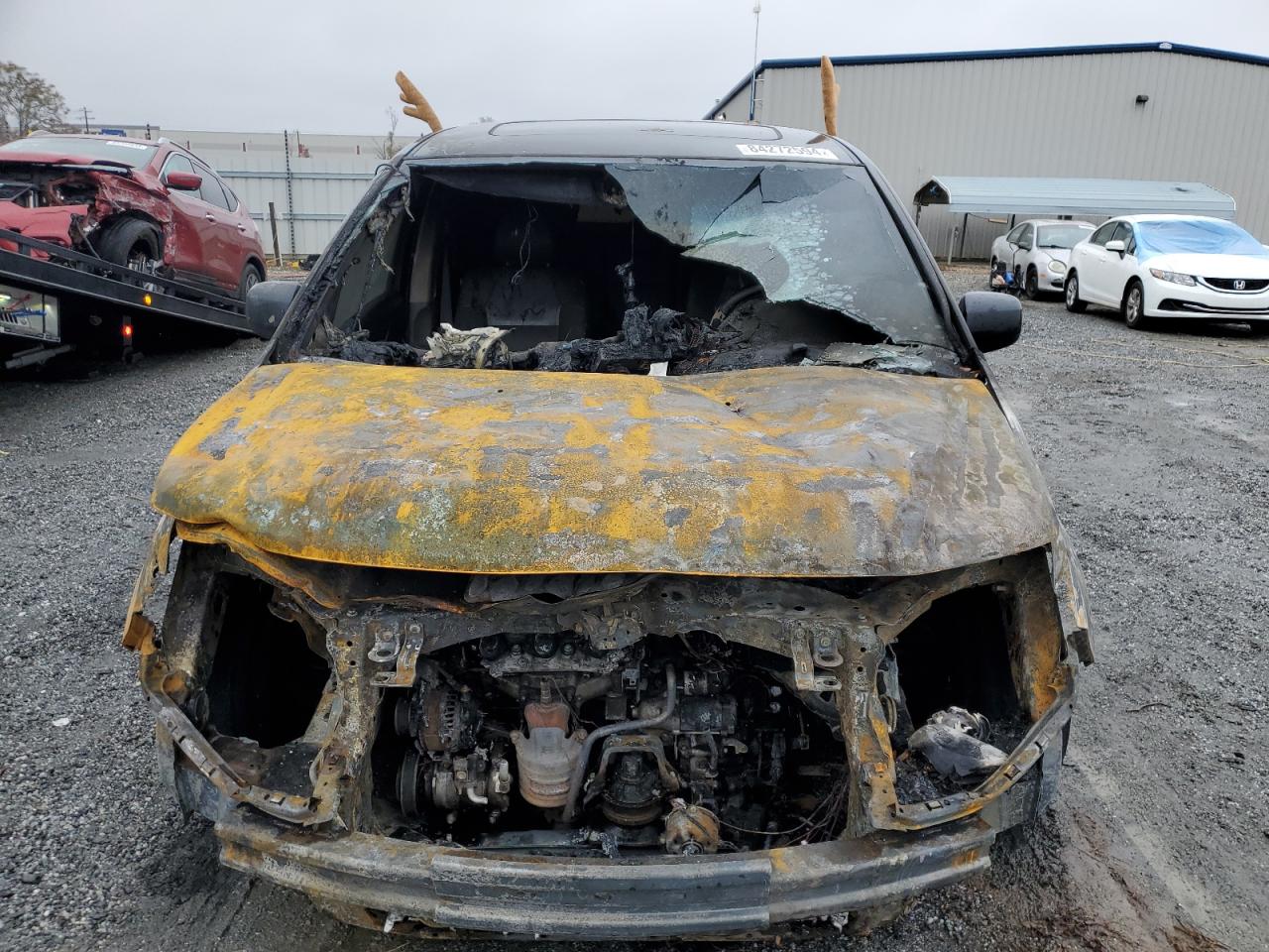 2012 Honda Odyssey VIN 5FNRL5H60CB025474 Copart auction photo, burn damage thumbnail 5