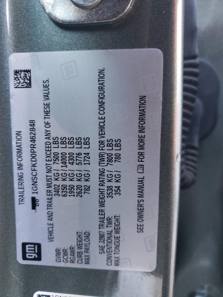 2023 Chevrolet Suburban VIN 1GNSCFKD0PR462848 Copart auction photo, all over damage thumbnail 13