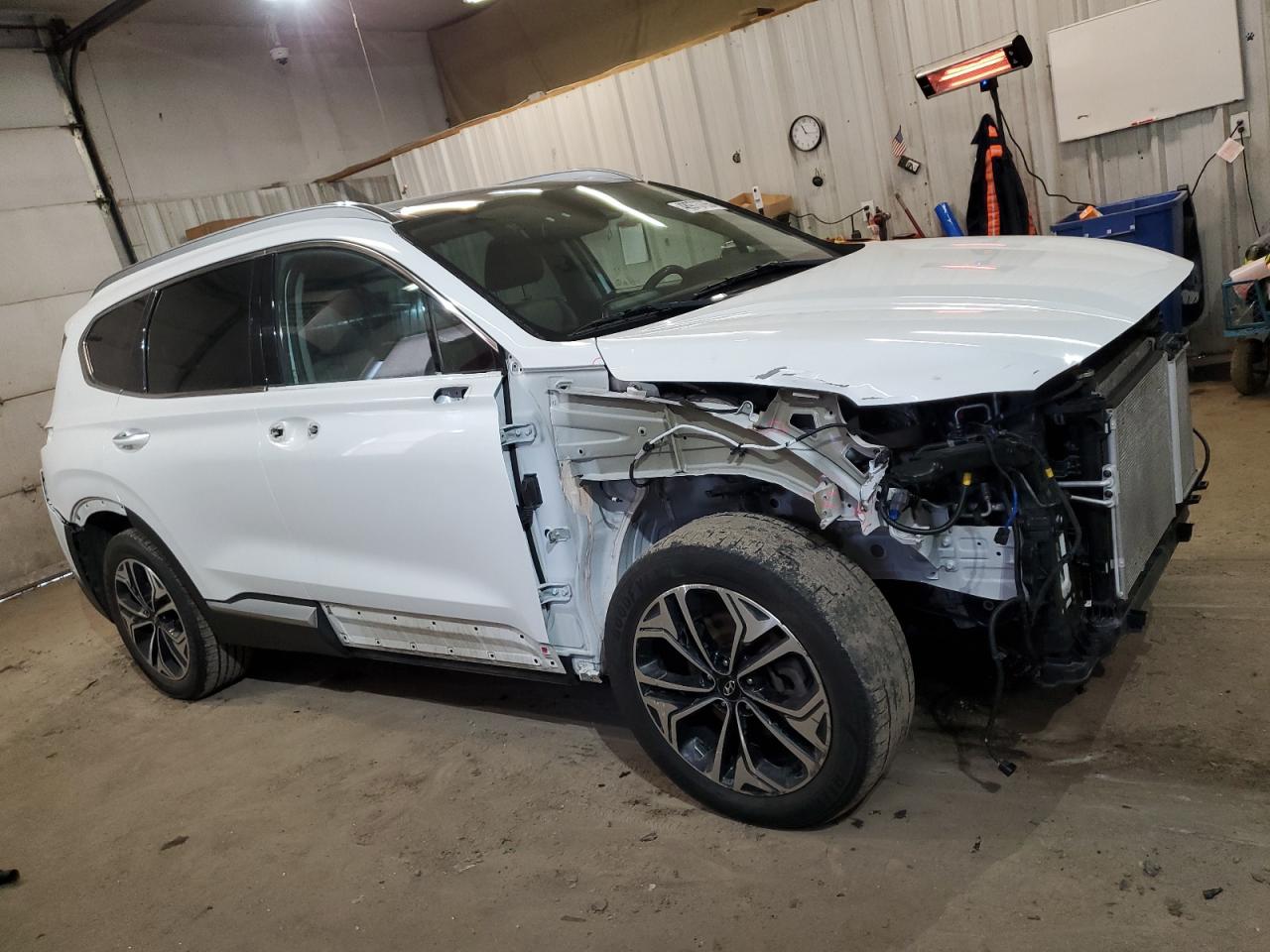 2019 Hyundai Santa Fe VIN 5NMS5CAA7KH018775 Copart auction photo, front end / side damage thumbnail 4
