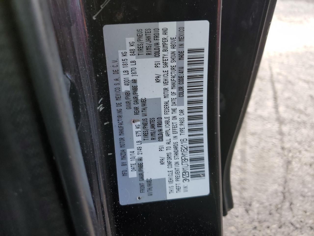2015 Mazda 3 VIN 3MZBM1U78FM162116 Copart auction photo, all over damage thumbnail 14