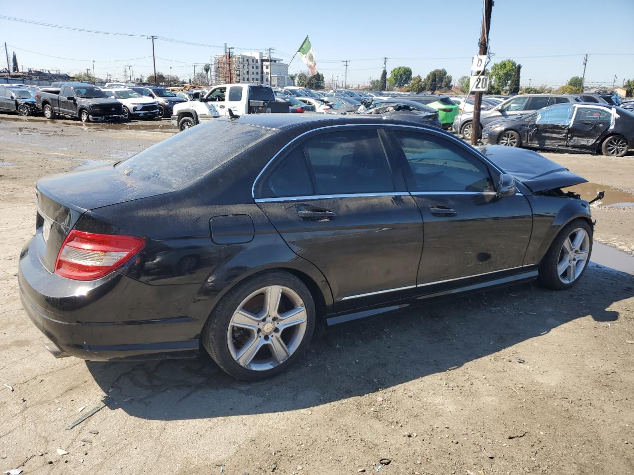2011 Mercedes-Benz C-klasse VIN WDDGF5EB4BA513694 Copart auction photo, front end damage thumbnail 3