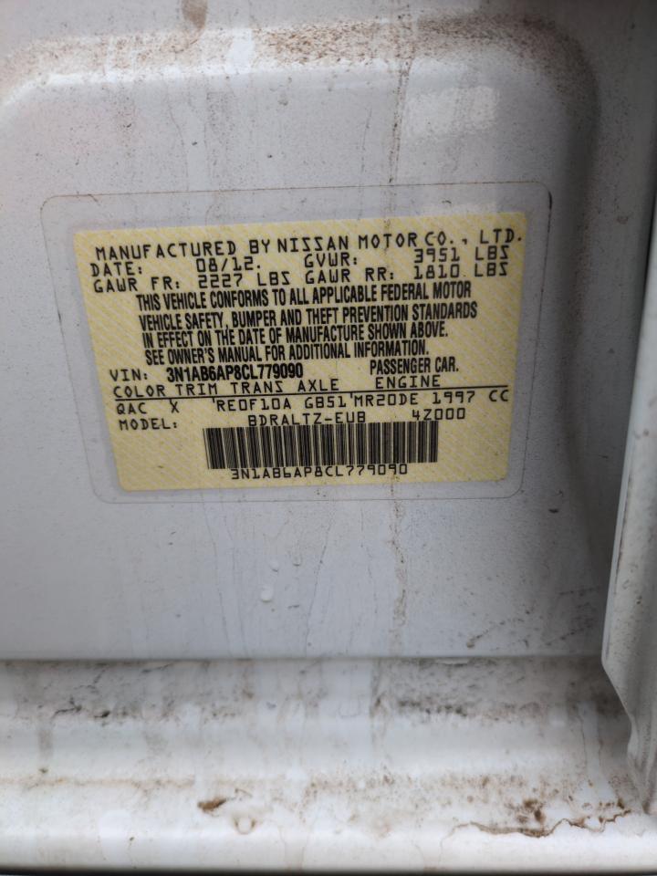 2012 Nissan Sentra VIN 3N1AB6AP8CL779090 Copart auction photo, all over damage thumbnail 12