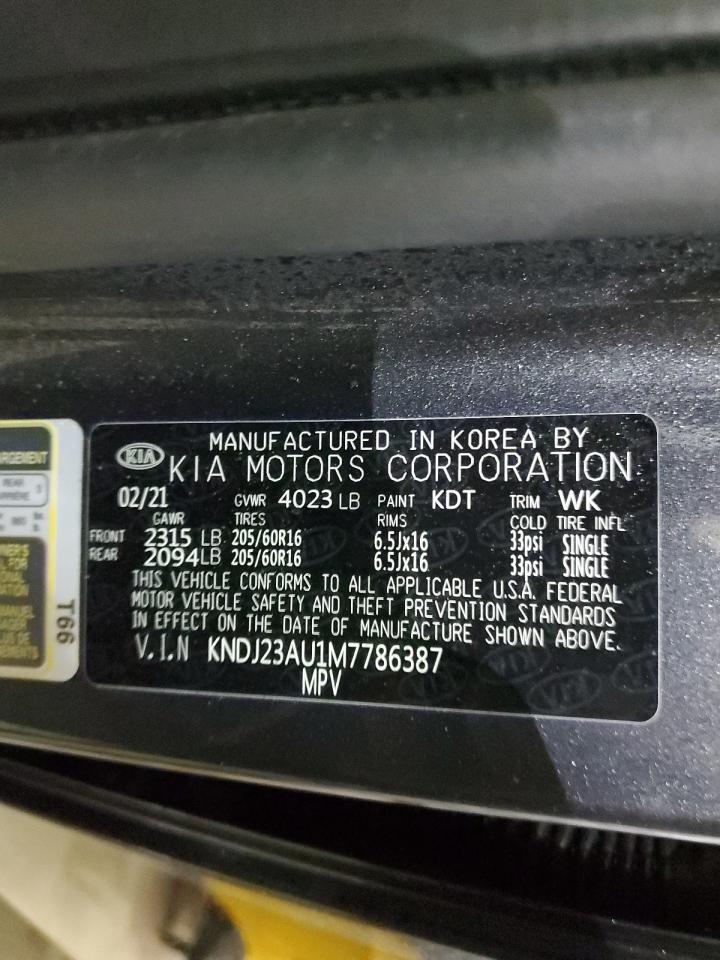 2021 KIA Soul VIN KNDJ23AU1M7786387 Copart auction photo, front end / side damage thumbnail 13