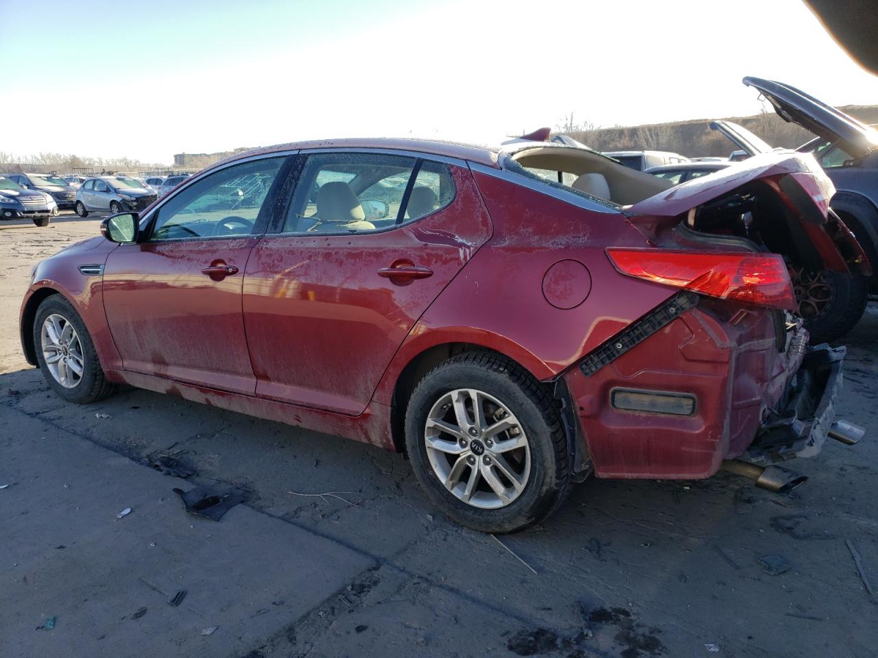 2011 KIA Optima VIN KNAGM4A73B5160446 Copart auction photo, rear end / front end damage thumbnail 2