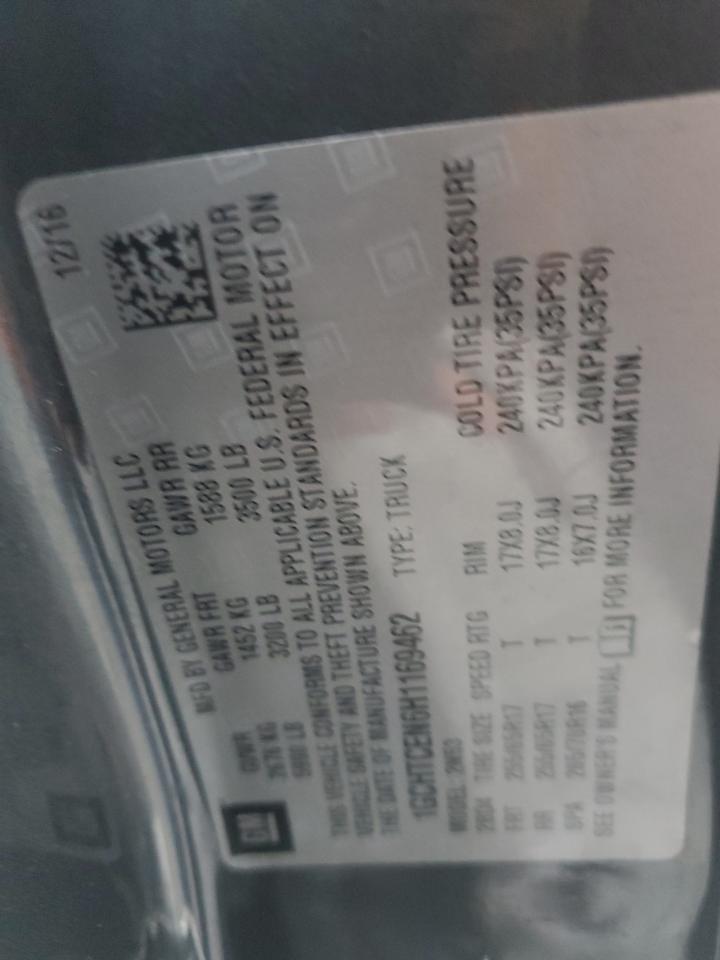 2017 Chevrolet Colorado VIN 1GCHTCEN6H1169462 Copart auction photo, front end damage thumbnail 12
