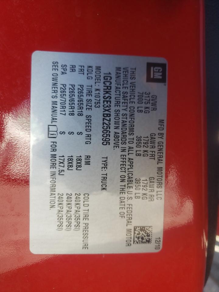 2011 Chevrolet Silverado VIN 1GCRKSE3XBZ256595 Copart auction photo, all over damage thumbnail 14
