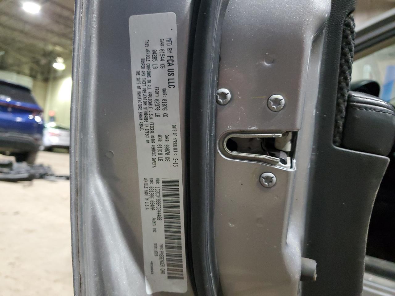 2015 Dodge Dart VIN 1C3CDFBB8FD344488 Copart auction photo, side / undercarriage damage thumbnail 12