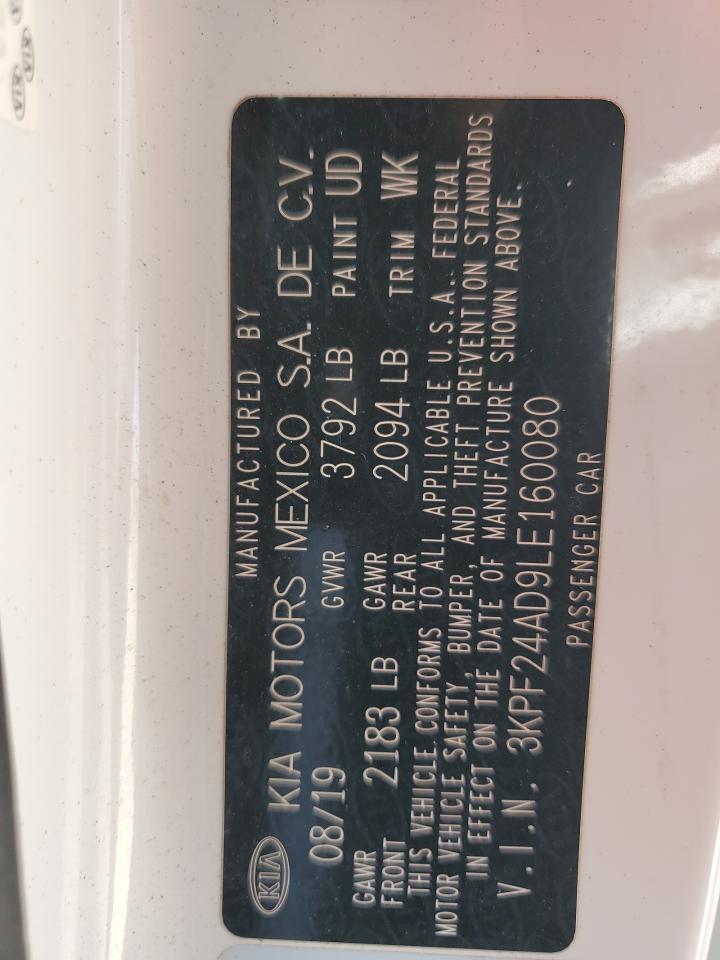 2020 KIA Forte VIN 3KPF24AD9LE160080 Copart auction photo, front end / side damage thumbnail 14