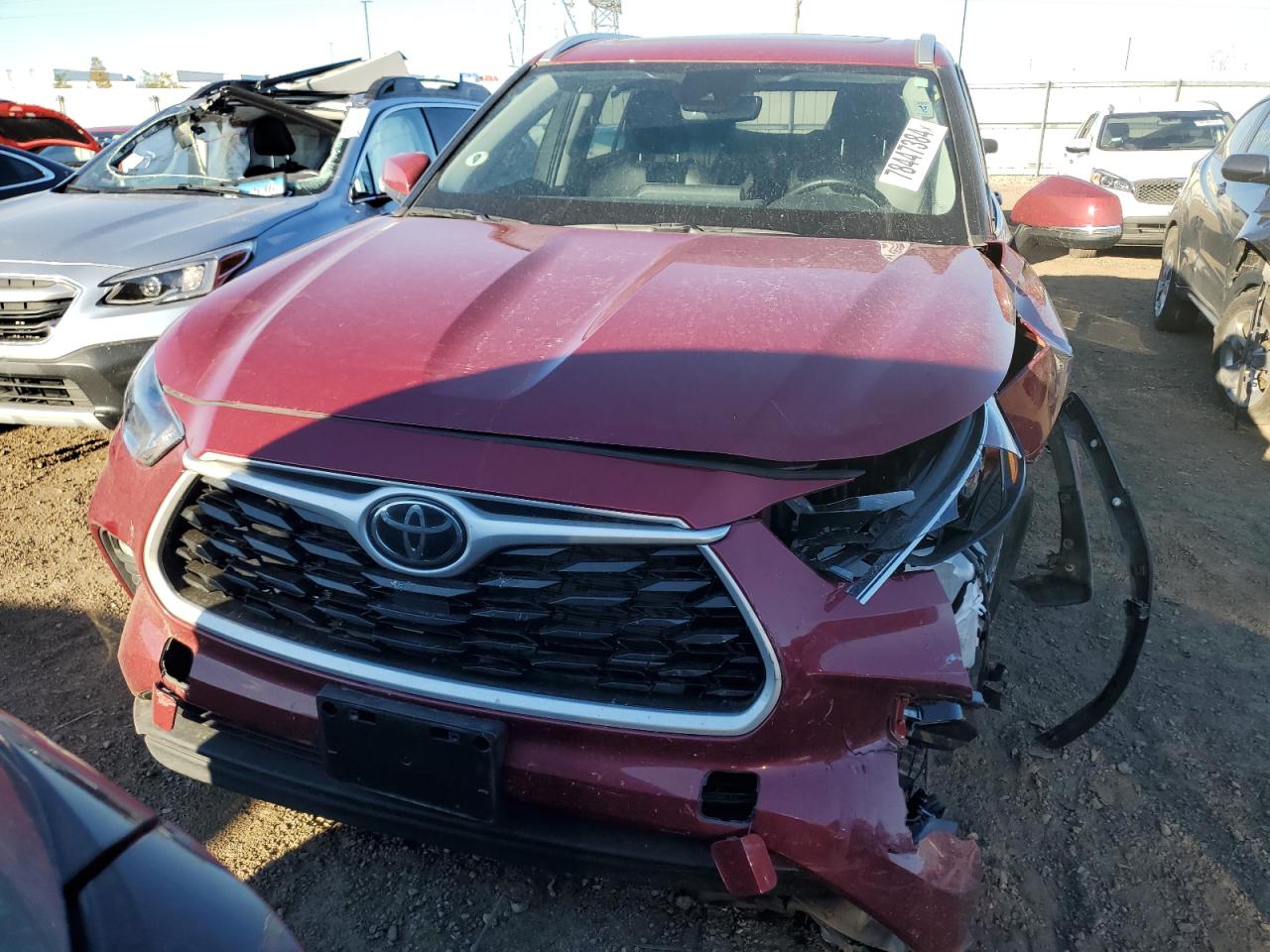 2022 Toyota Highlander VIN 5TDGZRBH9NS193328 Copart auction photo, front end damage thumbnail 5