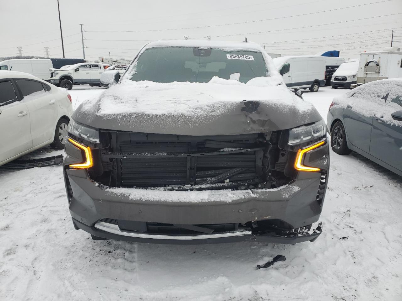 2021 Chevrolet Suburban VIN 1GNSKFKD9MR164443 Copart auction photo, front end damage thumbnail 5