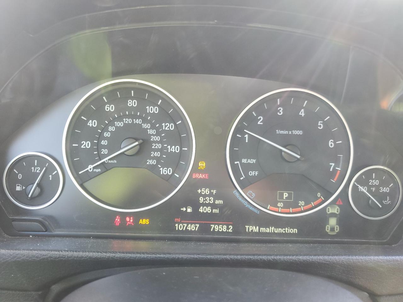 2014 BMW 3er VIN WBA3C1C56EK107662 Copart auction photo, front end / minor dent/scratches damage thumbnail 9
