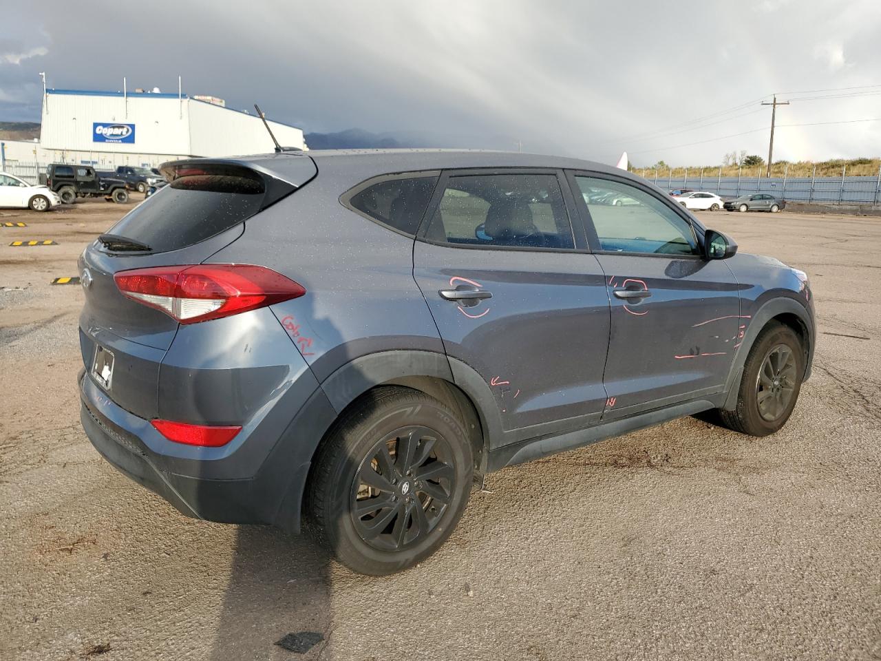 2016 Hyundai Tucson VIN KM8J23A42GU213810 Copart auction photo, side / rear end damage thumbnail 3