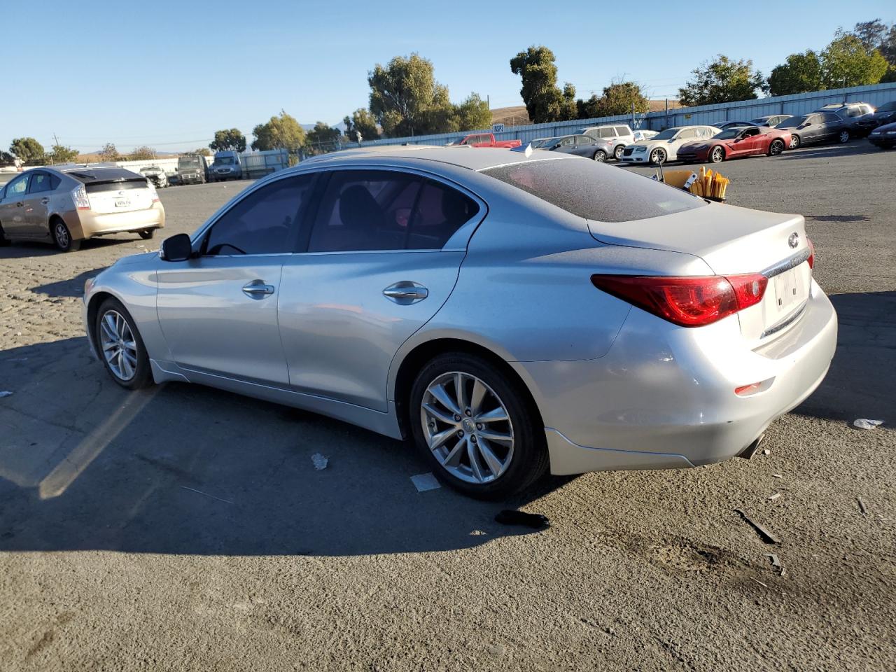2014 Infiniti Q50 VIN JN1BV7APXEM678403 Copart auction photo, vandalism damage thumbnail 2