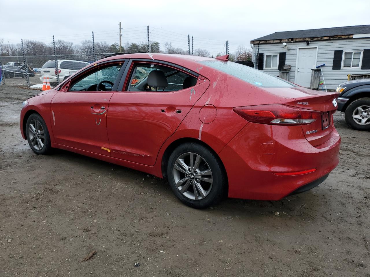 2017 Hyundai Elantra VIN 5NPD84LF5HH173058 Copart auction photo, side / rear end damage thumbnail 2