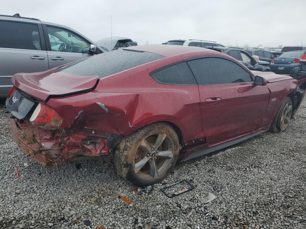 2016 Ford Mustang VIN 1FA6P8CF7G5308922 Copart auction photo, all over damage thumbnail 3