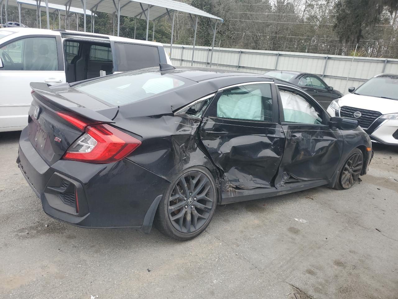 2020 Honda Civic VIN 2HGFC1E51LH705113 Copart auction photo, side / rear end damage thumbnail 3