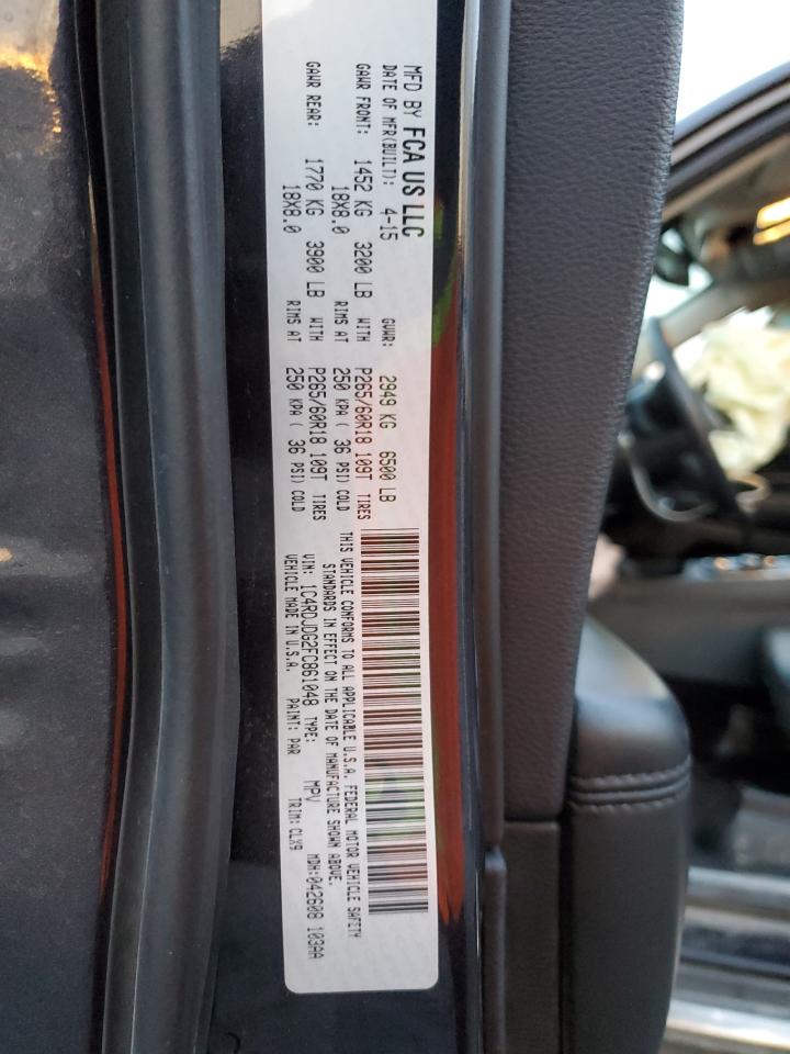 2015 Dodge Durango VIN 1C4RDJDG2FC861048 Copart auction photo, front end damage thumbnail 16