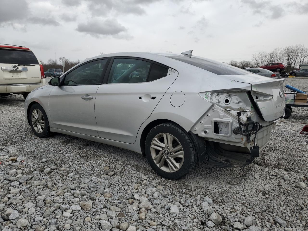 2019 Hyundai Elantra VIN 5NPD84LFXKH458510 Copart auction photo, rear end / side damage thumbnail 2