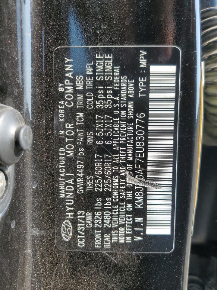 2014 Hyundai Tucson VIN KM8JT3AF7EU830776 Copart auction photo, front end / minor dent/scratches damage thumbnail 13