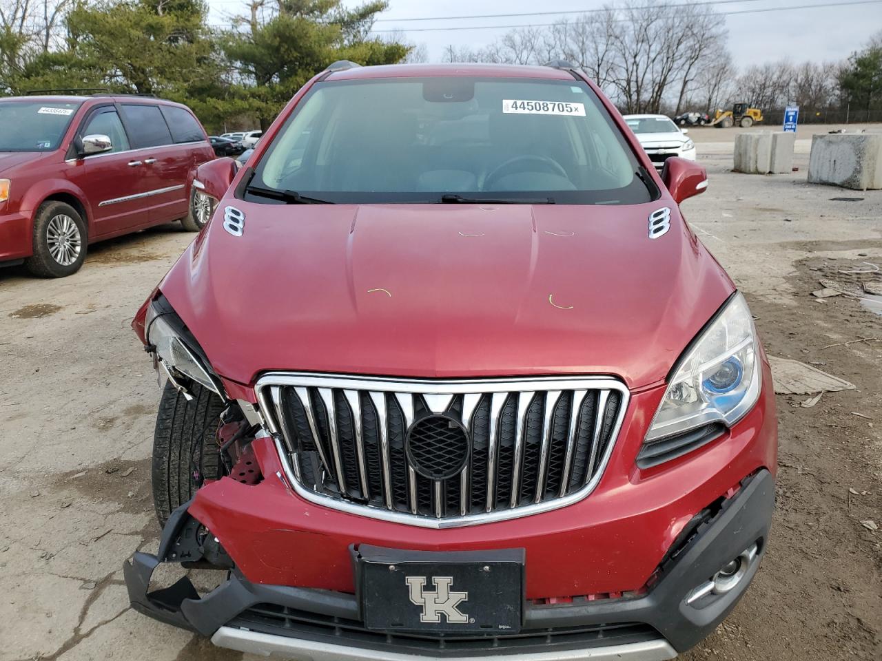 2015 Buick Encore VIN KL4CJBSB4FB243418 Copart auction photo, front end / undercarriage damage thumbnail 5