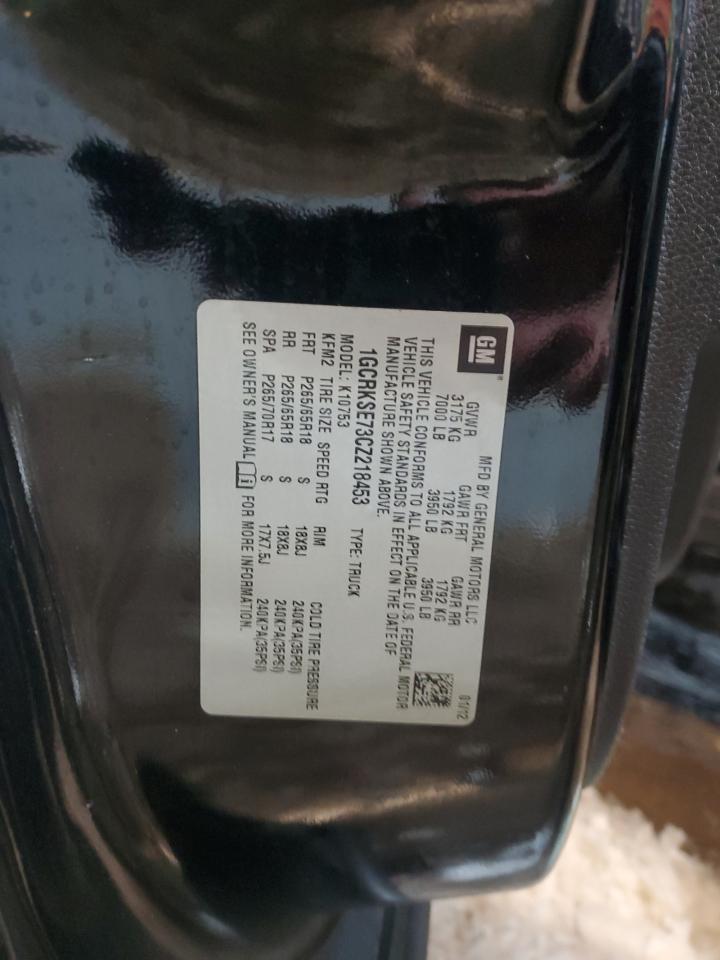2012 Chevrolet Silverado VIN 1GCRKSE73CZ218453 Copart auction photo, front end / side damage thumbnail 12
