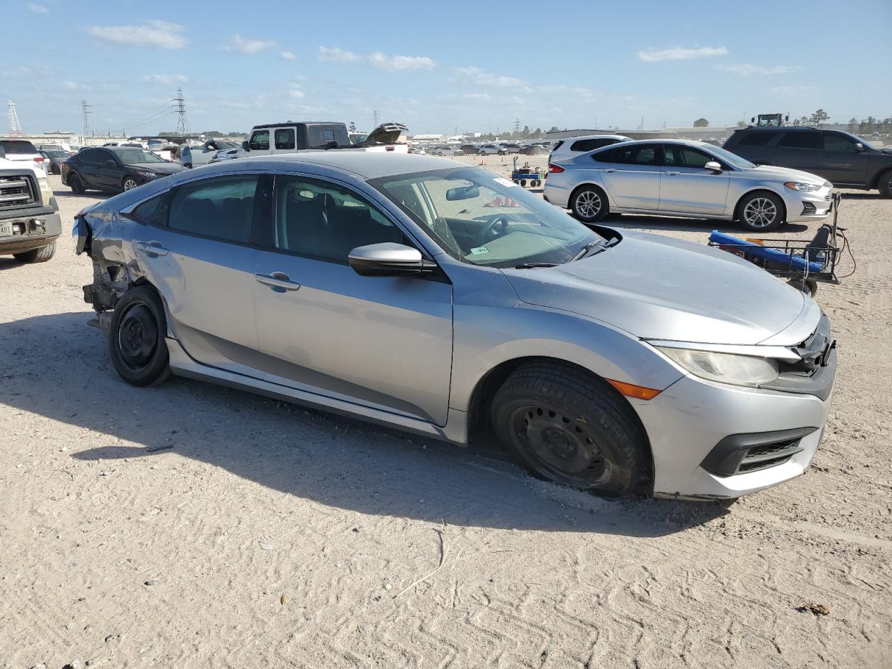 2017 Honda Civic VIN 19XFC2F52HE051065 Copart auction photo, side / rear end damage thumbnail 4