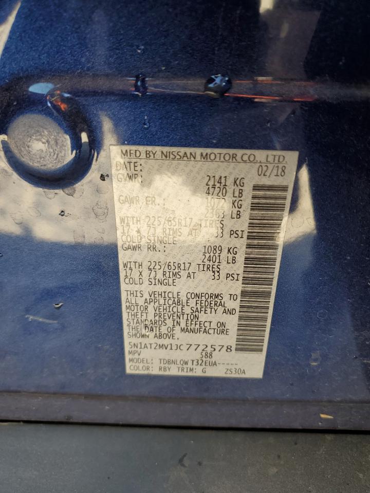 2018 Nissan Rogue VIN 5N1AT2MV1JC772578 Copart auction photo, mechanical / front end damage thumbnail 16