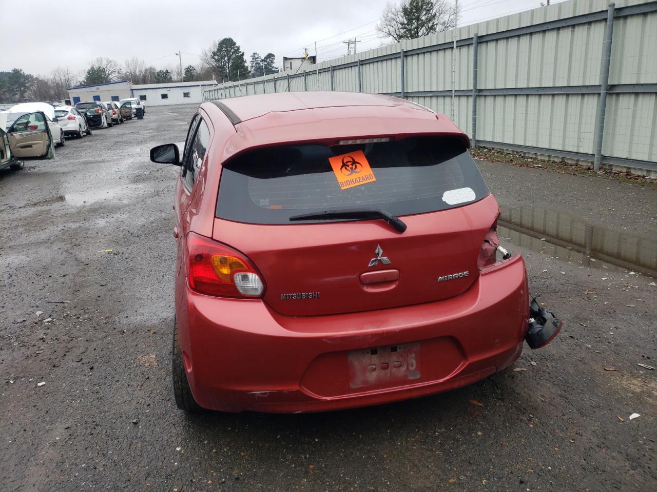 2014 Mitsubishi Mirage VIN ML32A3HJ0EH008101 Copart auction photo, rear end damage thumbnail 6