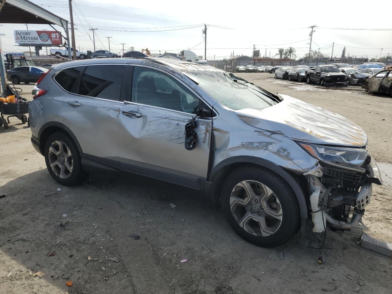 2017 Honda CR-V VIN 7FARW1H82HE035842 Copart auction photo, rollover damage thumbnail 4