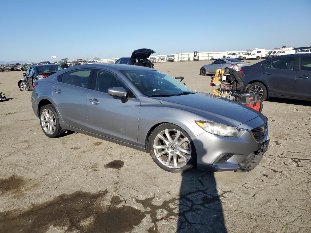 2015 Mazda 6 VIN JM1GJ1V65F1176818 Copart auction photo, front end / side damage thumbnail 4