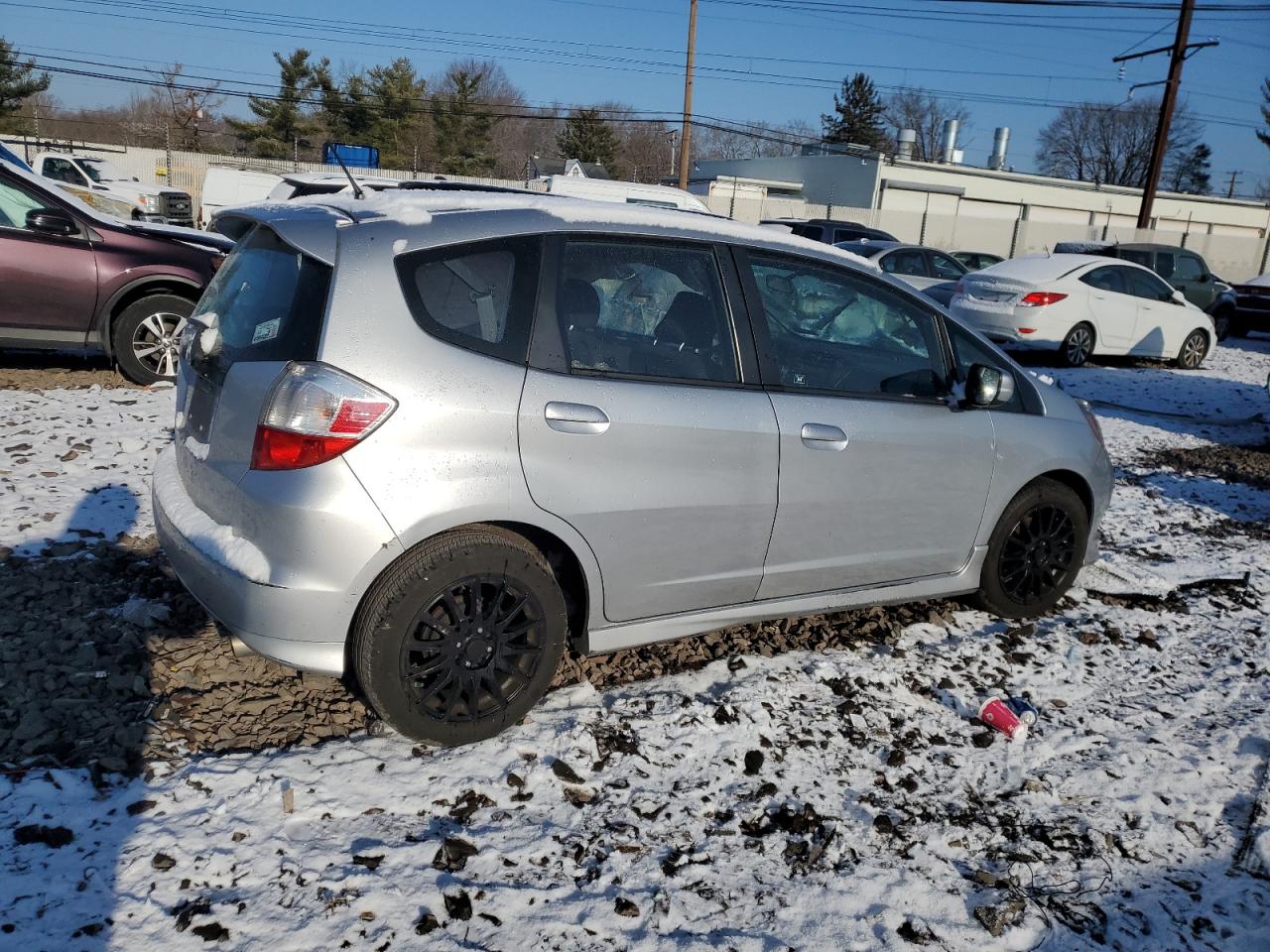 2012 Honda Fit VIN JHMGE8H57CC018379 Copart auction photo, side / front end damage thumbnail 3