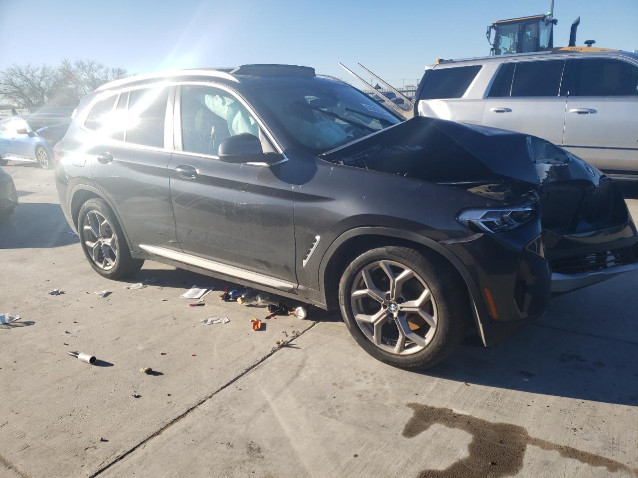2022 BMW X3 VIN WBX47DP02NN155639 Copart auction photo, biohazard/chemical / front end damage thumbnail 4