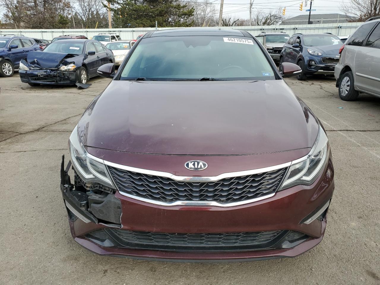 2019 KIA Optima VIN 5XXGT4L36KG321318 Copart auction photo, front end / side damage thumbnail 5